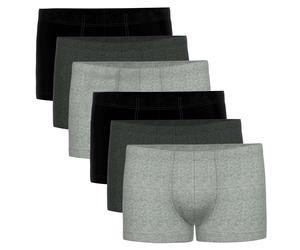 Seidensticker Herren Boxershorts, 6er Pack - Trunk 6-Pack, Single Jersey, Baumwollmischung, einfarbig Schwarz/Grau 2XL