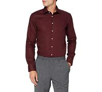 Seidensticker Herren Business Hemd Bügelfreies Hemd mit sehr schmalem Schnitt - X-Slim Fit - Langarm - Kent-Kragen, Bordeaux (49), 38