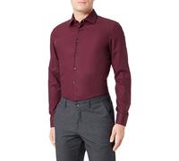 Seidensticker Herren Business Hemd Bügelfreies Hemd mit sehr schmalem Schnitt - X-Slim Fit - Langarm - Kent-Kragen, Bordeaux (49), 41
