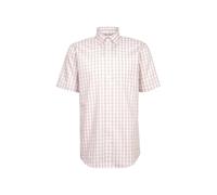 Businesshemd SEIDENSTICKER "Comfort", Herren, Gr. L (42), normale Ärmellängen, beige (sand), 100% Baumwolle, kariert, comfort fit, gerader Abschluss, Hemden, Comfort 1/2 Button-Down-Kragen Karo (96811