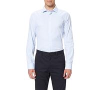 Businesshemd SEIDENSTICKER "X-Slim", Herren, Gr. S (38), normale Ärmellängen, blau (hellblau), 96% Polyamid, 4% Elasthan, gestreift, skinny fit, 2-Knopf-Manschette, Hemden Businesshemd, X-Slim 1/1 Ken