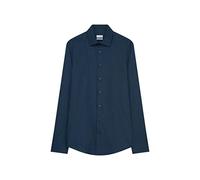 Seidensticker Herren Business-Hemd - Extra Slim Fit - Bügelfrei - Kent-Kragen - Langarm - Print - 100% Baumwolle, Dunkelblau, 40 EU