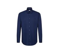 Seidensticker Herren Business-Hemd - Regular Fit - Bügelfrei- Kent-Kragen - Langarm - 100% Baumwolle Blau (Dunkelblau 19) 38