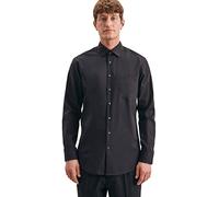 Seidensticker Herren Business-Hemd - Regular Fit - Bügelfrei- Kent-Kragen - Langarm - 100% Baumwolle Schwarz (Schwarz) 42