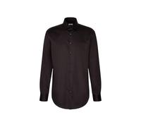 Businesshemd SEIDENSTICKER "Schwarze Rose", Herren, Gr. XL43, normale Ärmellängen, schwarz, 100% Baumwolle, unifarben, regular fit, 2-Knopf-Manschette, Hemden, Regular 1/1 Kentkragen Uni (88805044-43)