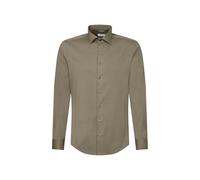 Businesshemd SEIDENSTICKER "Schwarze Rose", Herren, Gr. M40, normale Ärmellängen, grün, 93% Polyester, 7% Elasthan, unifarben, slim fit, 2-Knopf-Manschette, Hemden Businesshemd, Slim 1/1 Kentkragen Un