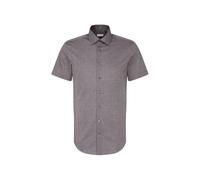 Seidensticker Hemd Schwarze Rose Tailored-Fit Popeline Kentkragen 100% Baumwolle Grau Größe 37