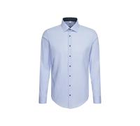 Seidensticker Businesshemd Herren Shaped Kentkragen 100% Baumwolle Langarm Hellblau Gr. 45