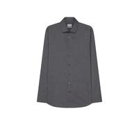 Businesshemd SEIDENSTICKER "Schwarze Rose", Herren, Gr. XXL (46), normale Ärmellängen, grau (dunkelgrau), 100% Baumwolle, unifarben, tailored fit, 2-Knopf-Manschette, Hemden, Shaped 1/1 Kentkragen Uni