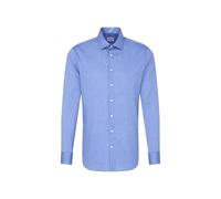 Seidensticker Herren Businesshemd Shaped Fit Kentkragen Langarm 100% Baumwolle Blau Einfarbig