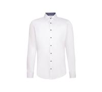 Businesshemd SEIDENSTICKER "Schwarze Rose", Herren, Gr. S (38), normale Ärmellängen, weiß, 100% Baumwolle, unifarben, tailored fit, 2-Knopf-Manschette, Hemden, Shaped 1/1 Kentkragen Uni (73756905-38) 