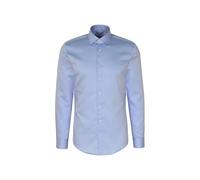 Businesshemd SEIDENSTICKER, Herren, Gr. XL (43), Extra verlängerter Arm, blau, 100% Baumwolle, unifarben, tailored fit, Extra verlängerter Arm 2-Knopf-Manschette, Hemden, Shaped Kentkragen Uni (879726