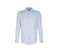 Businesshemd SEIDENSTICKER "Schwarze Rose", Herren, Gr. XXL (45), normale Ärmellängen, blau (mittelblau), 100% Baumwolle, gestreift, slim fit, 2-Knopf-Manschette, Hemden, Slim 1/1 Kentkragen Gestreift