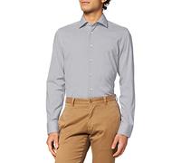 Businesshemd SEIDENSTICKER "Schwarze Rose", Herren, Gr. XXL (45), normale Ärmellängen, grau, 100% Baumwolle, unifarben, slim fit, Langarm 2-Knopf-Manschette, Hemden, Uni (25001050-45) grau