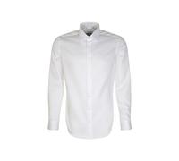 Businesshemd SEIDENSTICKER "Schwarze Rose", Herren, Gr. M (39), normale Ärmellängen, weiß, 100% Baumwolle, unifarben, slim fit, 2-Knopf-Manschette, Hemden, Slim 1/1 Kentkragen Uni (77367814-39) weiß