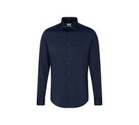 SEIDENSTICKER Slim Fit Business-Hemd aus Twill - feuchtigkeitsregulierend in Marineblau, Größe 42, Artikelnr. 138286242 Marineblau 42 93% Polyester, 7% Elasthan