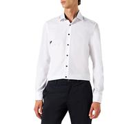 GrÃ¶Ãe 37 Seidensticker Schwarze Rose Hemd Slim Fit Weiss Popeline Kombimanschette Langarm extra schmal geschnitten Kentkragen 100% Baumwolle BÃŒgelfrei