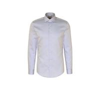 Businesshemd SEIDENSTICKER "Schwarze Rose", Herren, Gr. M (40), verlängerte Ärmellängen, blau, 100% Baumwolle, unifarben, slim fit, 2-Knopf-Manschette, Hemden, Slim 1/1 Extra lang Kentkragen Uni (3290