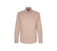 Businesshemd SEIDENSTICKER, Herren, Gr. M (40), normale Ärmellängen, beige, 100% Baumwolle, unifarben, regular fit, Langarm 2-Knopf-Manschette, Hemden, Regular Kentkragen Uni (68958425-40) beige