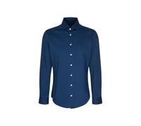 Businesshemd SEIDENSTICKER, Herren, Gr. L (42), normale Ärmellängen, blau, 100% Baumwolle, unifarben, slim fit, Langarm 2-Knopf-Manschette, Hemden, Slim Kentkragen Denim (33510956-42) blau