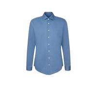 Businesshemd SEIDENSTICKER, Herren, Gr. XL (44), normale Ärmellängen, blau, 100% Baumwolle, unifarben, slim fit, Langarm 2-Knopf-Manschette, Hemden, Slim Kentkragen Denim (33510956-44) blau