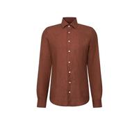 Leinenhemd SEIDENSTICKER "Schwarze Rose", Herren, Gr. S (38), normale Ärmellängen, braun, 100% Leinen, unifarben, slim fit, 2-Knopf-Manschette, Hemden, Slim 1/1 Kentkragen Uni (15364401-38) braun