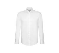 Businesshemd SEIDENSTICKER "Schwarze Rose", Herren, Gr. M (40), normale Ärmellängen, weiß, 100% Baumwolle, unifarben, slim fit, 2-Knopf-Manschette, Hemden, Slim 1/1 Kentkragen Uni (21804350-40) weiß
