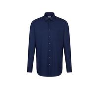 Seidensticker Herren Businesshemd Regular Fit Bügelfrei Kentkragen 100% Baumwolle Dunkelblau Gr.42