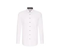 Seidensticker Businesshemd Schwarze Rose Herren Regular Fit Kentkragen Langarm Baumwolle Weiß Gr.44