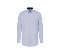 Seidensticker Businesshemd Schwarze Rose Herren M39 Blau 100% Baumwolle Gestreift Kentkragen