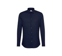 Seidensticker Herren Mens Slim Longsleeve Cotton Business Shirt, Dunkelblau(675198), 45 EU
