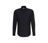 Seidensticker Herren Mens Slim Longsleeve Cotton Business Shirt, Schwarz(675198), 45 EU