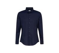 Seidensticker Herren Business-Hemd Slim Fit Bügelfrei Kent Kragen Langarm mit Patch 100% Baumwolle