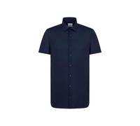 Businesshemd SEIDENSTICKER "Schwarze Rose", Herren, Gr. M (39), normale Ärmellängen, blau (dunkelblau), 100% Baumwolle, unifarben, slim fit, gerader Abschluss, Hemden, Slim 1/2 Kentkragen Uni (6451380