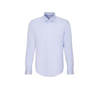 Businesshemd SEIDENSTICKER "Schwarze Rose", Herren, Gr. M39, verlängerte Ärmellängen, blau (mittelblau), 100% Baumwolle, Strukturmuster, unifarben, regular fit, 2-Knopf-Manschette, Hemden, Regular 1/1