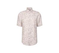 Leinenhemd SEIDENSTICKER "Schwarze Rose", Herren, Gr. L (42), normale Ärmellängen, beige, 100% Leinen, bedruckt, regular fit, Hemden, Regular 1/2 Kentkragen Druck (55671353-42) beige