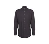 Seidensticker Regular Fit Flanellhemd dunkelgrau, Melange