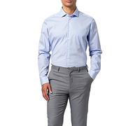 Seidensticker Herren Regular Fit Langarm Popeline Hemd, hellblau, 46