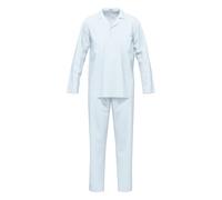 Seidensticker Herren Schlafanzug, lang - Classic Pyjama Set, Web-Schlafanzug, Knopfleiste, Baumwolle Blau 2XL