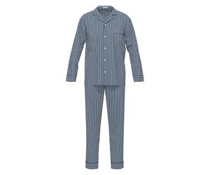 Seidensticker Herren Schlafanzug, lang - Classic Pyjama Set, Web-Schlafanzug, Knopfleiste, Baumwolle Dunkelblau 4XL