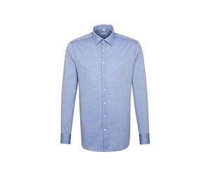 Seidensticker Herren Seidensticker Herren Business Tailored Fit - Bügelfreies, Schmales mit Kent-kragen Langa Businesshemd, Blau (Mittelblau Neu 16), 46 EU