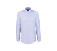 Businesshemd SEIDENSTICKER "Schwarze Rose", Jungen, Gr. M (40), normale Ärmellängen, mittelblau, 100% Baumwolle, kariert, slim fit, 2-Knopf-Manschette, Hemden, Slim 1/1 Covered-Button-Down-Kragen Karo