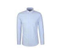 Businesshemd SEIDENSTICKER, Herren, Gr. L (42), normale Ärmellängen, blau (mittelblau), 100% Baumwolle, gestreift, slim fit, Langarm 2-Knopf-Manschette, Hemden, Gestreift (33398765-42) mittelblau