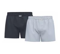 Seidensticker Herren Web-Boxershorts, 2er Pack - Boxer 2-Pack, Baumwolle, Logo Blau XL
