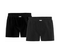 Seidensticker Herren Web-Boxershorts, 2er Pack - Boxer 2-Pack, Baumwolle, Logo Schwarz M