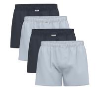 Seidensticker Herren Web-Boxershorts, 4er Pack - Boxer 4-Pack, Baumwolle, Logo Blau M