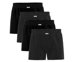 Seidensticker Herren Web-Boxershorts, 4er Pack - Boxer 4-Pack, Baumwolle, Logo Schwarz 2XL