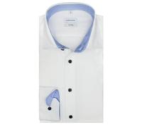 Seidensticker Herrenhemd Langarm Shaped | Uni Weiß | Kentkragen mit Besatz | Gr. 39