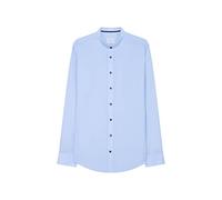 Seidensticker Langarm, dünn, mit Stehkragen, knitterfrei, Businesshemd für Herren, Mittelblau, Kragenweite: 43