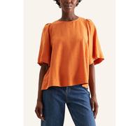 Shirtbluse SEIDENSTICKER "Schwarze Rose", Damen, Gr. XXL (44), orange, 100% Leinen, unifarben, regular fit, Rundhals, Kurzarm, Blusen, Kurzarm Rundhals Uni (51587514-44) orange